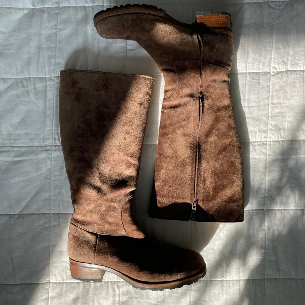 UGG Australia Suede Heeled Tall Brown Boots - 8